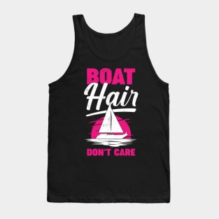 Boat Hair Don't Care Sailing Girl Gift Tank Top